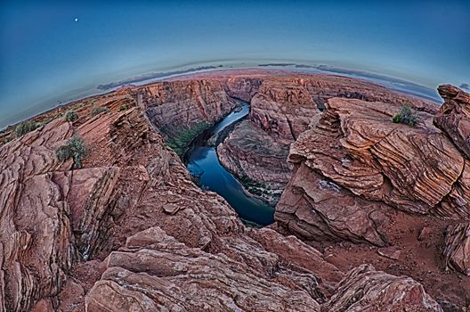 Horshoe Bend of Colorado river near Page Arizona early morning