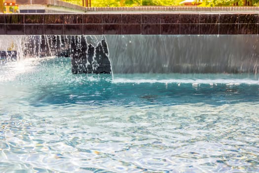 water fountain elements decorated in the city