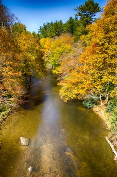 linnville river flowing through blue ridge mountains valleys