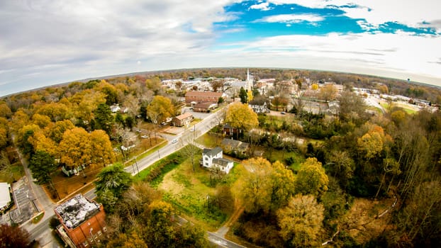 aerial view over white rose city york soth carolina