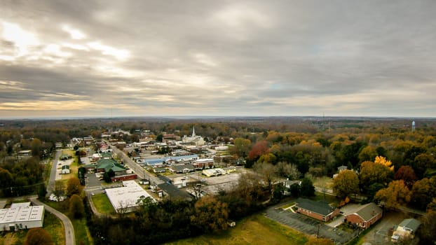 aerial view over white rose city york soth carolina