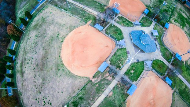 recreation area adjacent baseball fields aerial view