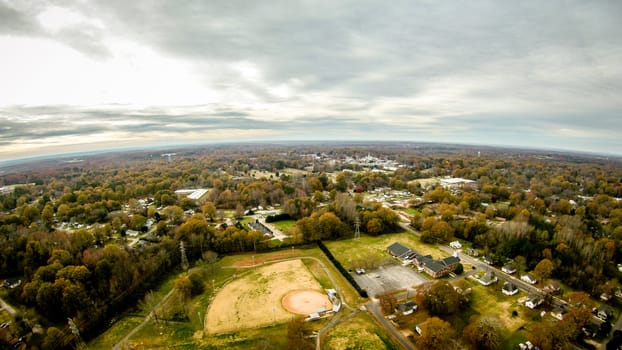 aerial view over white rose city york soth carolina