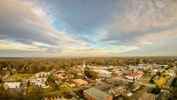 aerial view over white rose city york soth carolina