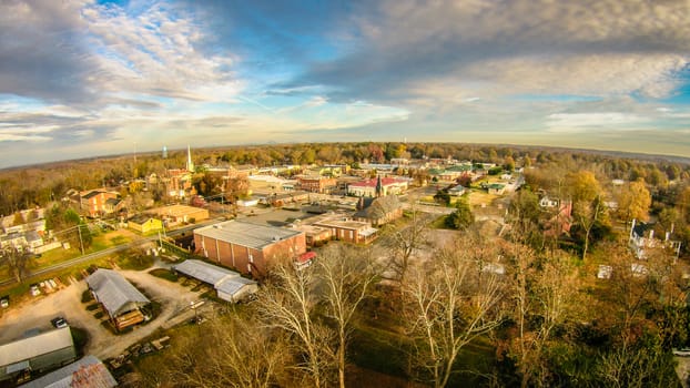 aerial view over white rose city york soth carolina