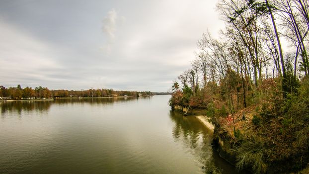 aerialview over lake wylie south carolina