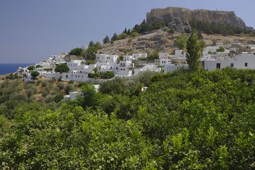 Greek town of Lindos on Rhodes.