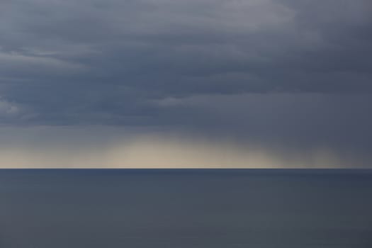 Rain over the Black Sea in autumn.