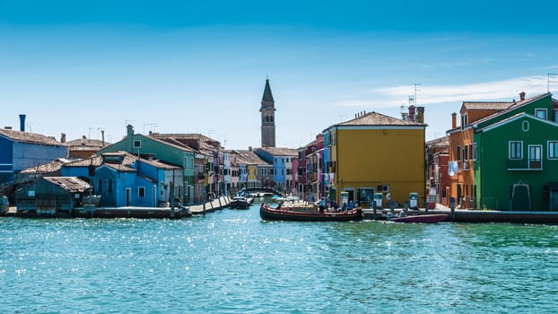 BURANO, ITALY CIRCA SEPTEMBER 2015: Burano is an island in the Venice lagoon known for its typical brightly colored houses and the centuries-old craftsmanship needle lace of Burano.