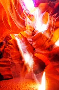 abstract rock in the cave with sunlight at Antelope Canyon,USA