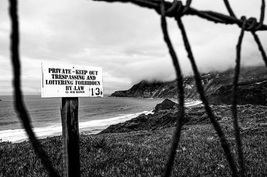 view from Big Sur,California,USA in black and white