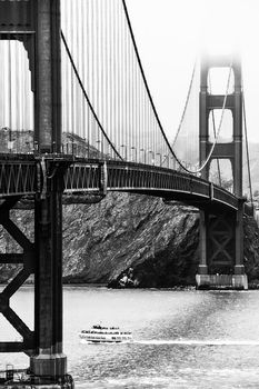 Golden Gate bridge, San Francisco, USA in black and white