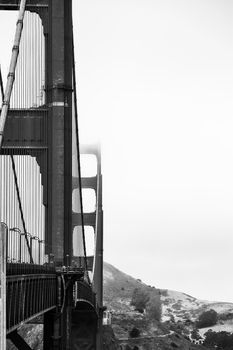 Golden Gate bridge, San Francisco, USA in black and white