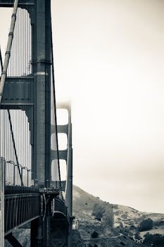 Golden Gate bridge, San Francisco, USA in black and white