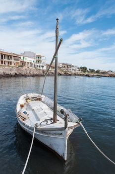 Llaut moored in the port