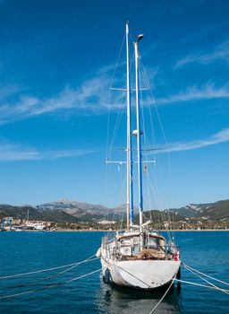 Sailing ship at sea on a sunny day