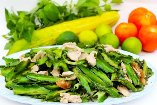 stir fried bean and pork