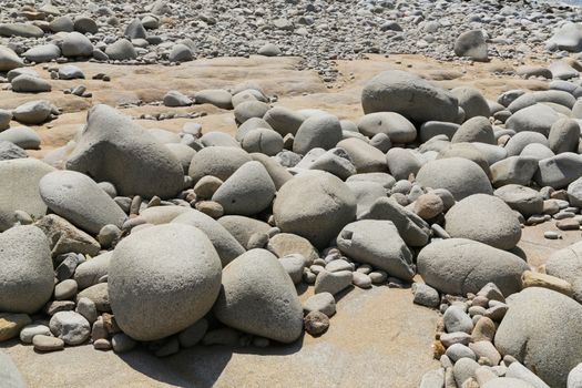 Stony beach in Capo Pecora, Sardinia, Italy
