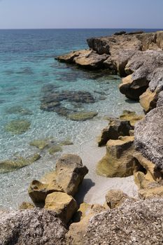 The quartz beach of Is Arutas in Sardinia, Italy.