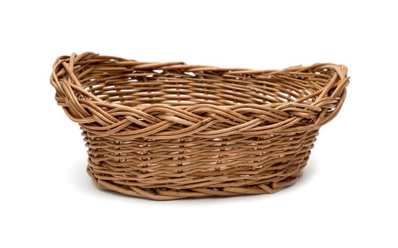 wicker basket on a white background