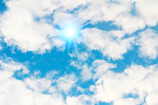 Beautiful sky view with sunlight 