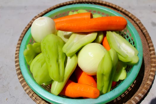 The vegetables and the fruits