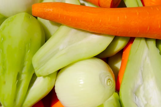 The vegetables and the fruits