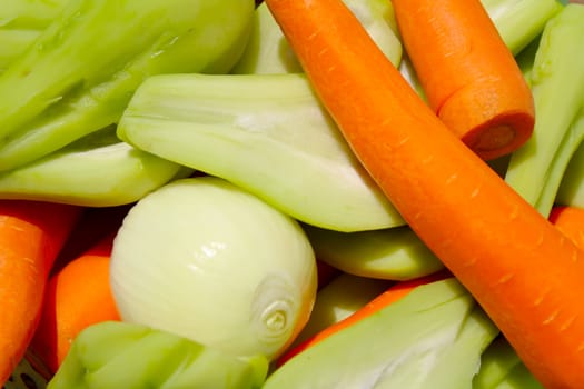The vegetables and the fruits