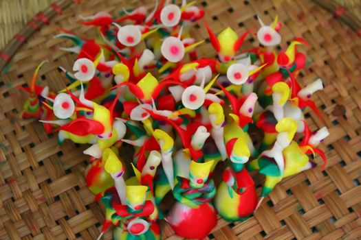 Tohe, the traditional toys in Vietnam made by colored rice powder