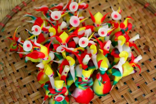 Tohe, the traditional toys in Vietnam made by colored rice powder