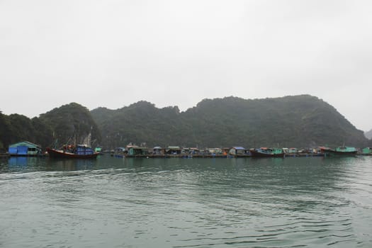 fishing village on the sea, vietnam