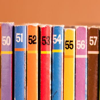 Numbers on colored background, part of a comics collection