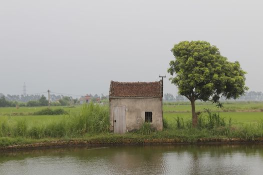 
small house in lake