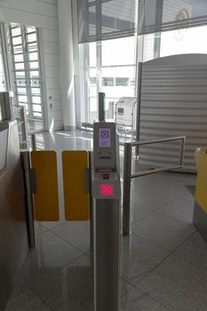 An automated boarding control system and the gates at an airport