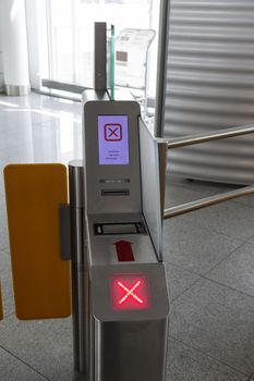 A electronical ticket machine for boarding at airports