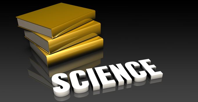 Science Subject with a Pile of Education Books