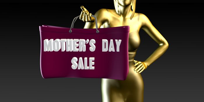 Mothers Day Sale with a Lady Holding Shopping Bags