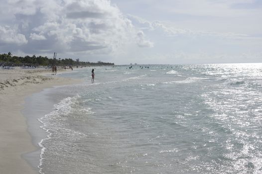 Beautiful beach and tropical Caribbean sea landscape.