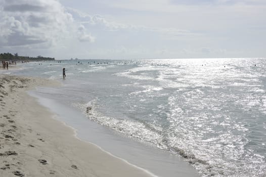 Beautiful beach and tropical Caribbean sea landscape.