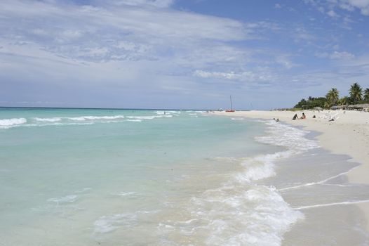 Beautiful beach and tropical Caribbean sea landscape.