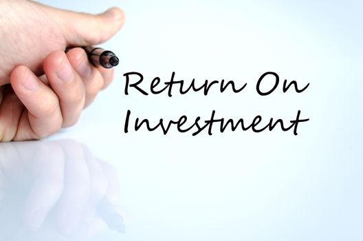 Return on investment text concept isolated over white background