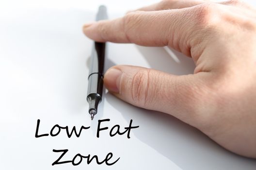 Low fat zone text concept isolated over white background