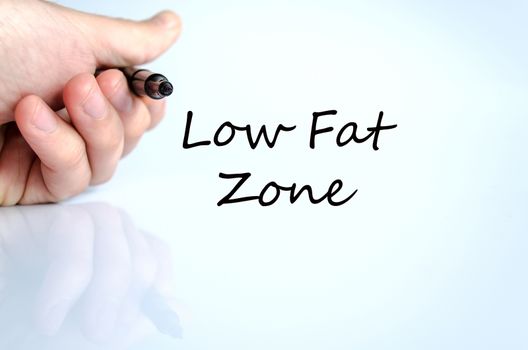 Low fat zone text concept isolated over white background