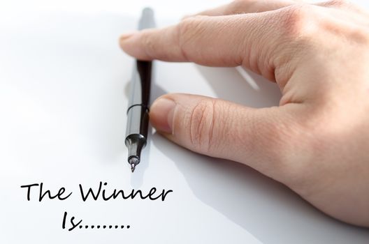 The winner is text concept isolated over white background