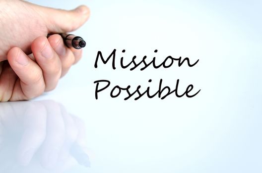 Mission possible text concept isolated over white background