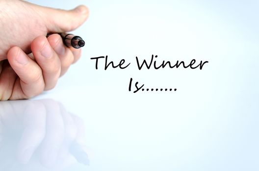 The winner is text concept isolated over white background
