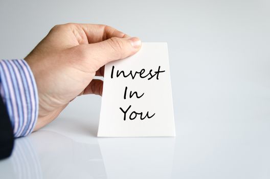 Invest in you text concept isolated over white background