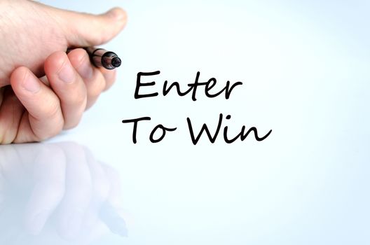 Enter to win text concept isolated over white background