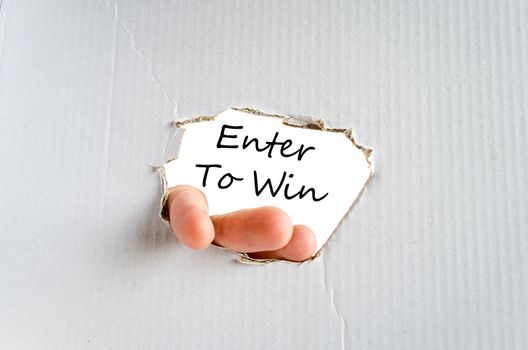 Enter to win text concept isolated over white background