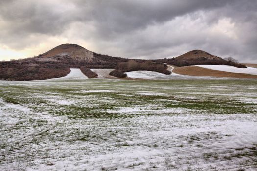 Czech Middle Mountains near Louny town